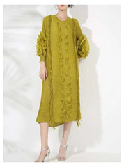 Textured Modern Pleated Dress