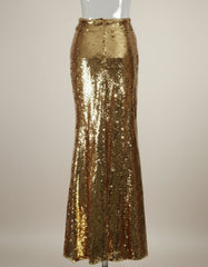 Luxury Sequin High-Waist Skirt