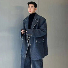 Men's Luxury Denim Oversized Blazer