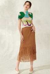 Luxury Pleated Tassel Skirt