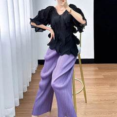 Elegant Petite Pleated 2-Piece Set
