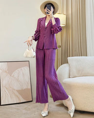 Luxury Plissé Two-Piece Set