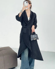 Luxury Longline Plisse Cardigan