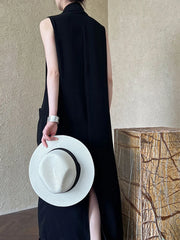 Minimalist Draped Sleeveless Dress