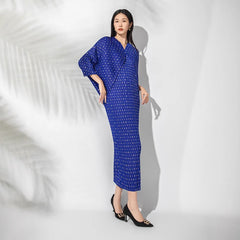 Micro-Dot Pleated Dress