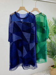 Geometric Pleated Tunic Top