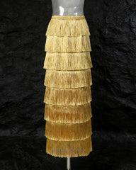 Luxury Fringe Maxi Skirt