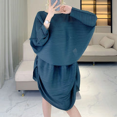 Modest Luxury Plissé Japanese Skirt Set