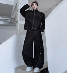 Men's Luxury Wide-Leg Jean & Jacket
