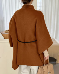 Luxury Wool-Blend Poncho Coat