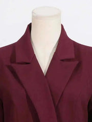Luxe Double-Breasted Ruffled Blazer