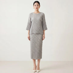 Luxury Two-Piece Pleated Set