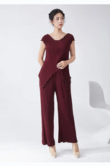 Japanese Pleated Tank & Pants Set - Truly Luxe