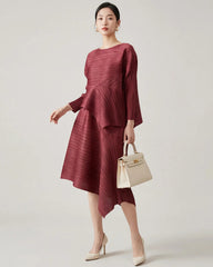 Elegant Pleated Skirt Set