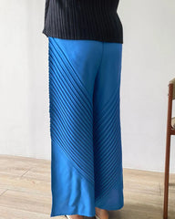 Luxe Plissé Wide-Leg Pants