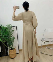 Truly Pleated Loose Long Dress