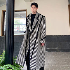 Men's Essential Tweed Long Trench Coat