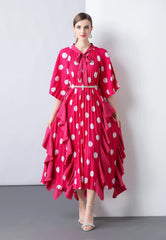 Everyday Plissé Polka Dot Dress
