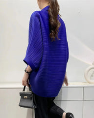 Luxury Overlap Draped Plissé Top