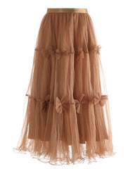 Luxury Bow-Detail Tulle Skirt