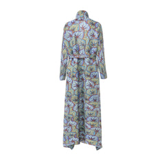 Luxe Botanical Pleated Kimono Longline Duster