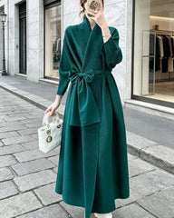 Extra Long Plisse Duster Coat