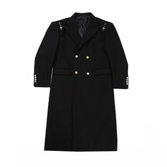 High-End Men's Wool Blend Topcoat - Full Length