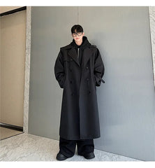 Men's Shoulder Padded Oversized Trench Coat | Luxury Streetwear