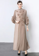 Luxury Pleats Floral Formal Dress