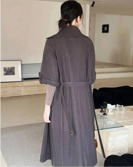 Luxury Pleated Belted Trench Coat