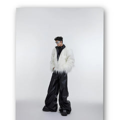 Men's Faux-Fur & Faux-Leather Bomber Jacket