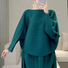 Modest Luxury Plissé Japanese Skirt Set