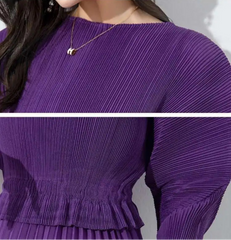 Formal Plissé Asymmetric Dress