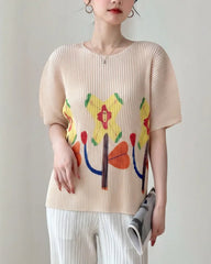 Luxe Pleated Short Sleeve Top