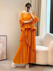 Truly Plissé Long Skirt Set