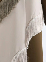Asymmetric Fringe Long Trench Coat
