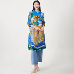 Luxe Plissé Cruise Print Tunic/Dress