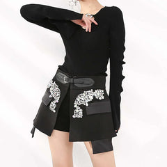 Women's Dixie Rhinestone Mini Crepe Skirt