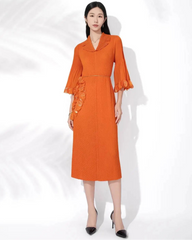 Elegant Floral Pleated Dress