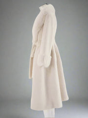 Women's Long Coat Faux Fur Collar & Cuffs