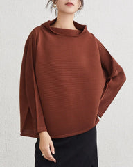 Luxury Plissé Long-Sleeve Top
