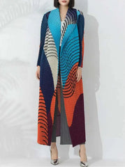 Luxe Japanese Pleated Long Coat