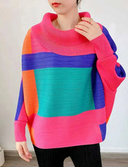 Luxury Pleats Turtleneck Top