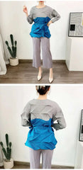 Luxury Pleated Geometric Top