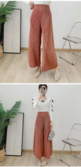 Plissé Pleated Wide-Leg Trousers