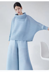 Truly Plissé Wide Leg Pant Set