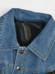 Men's Faux Leather Denim Jacket + FREE Jeans Set