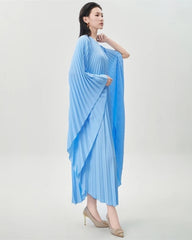 Luxury Plissé Cape Dress