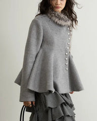 Luxury Woolen Peplum Jacket