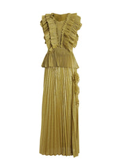 Truly Pleated Sleeveless Top & Skirt